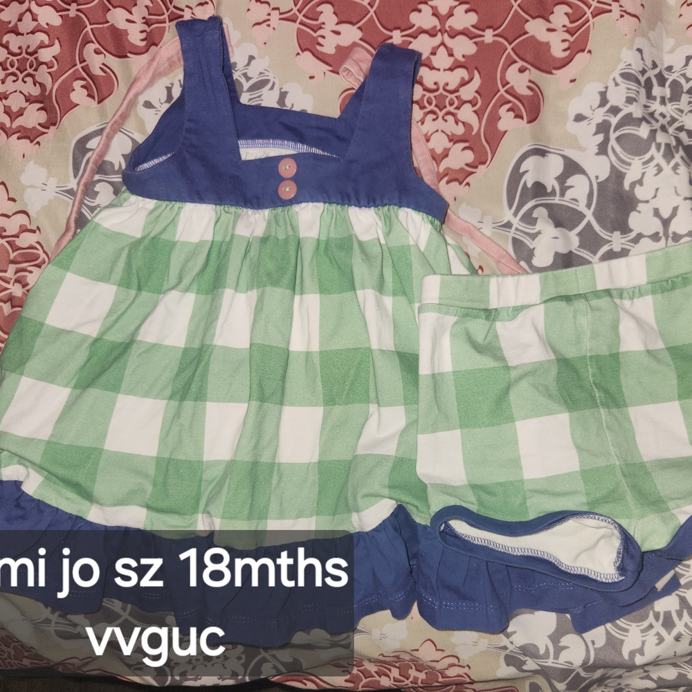 Kids Matching Set in Blue and Green Plaid